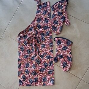 American Flag Apron and Mitt Set